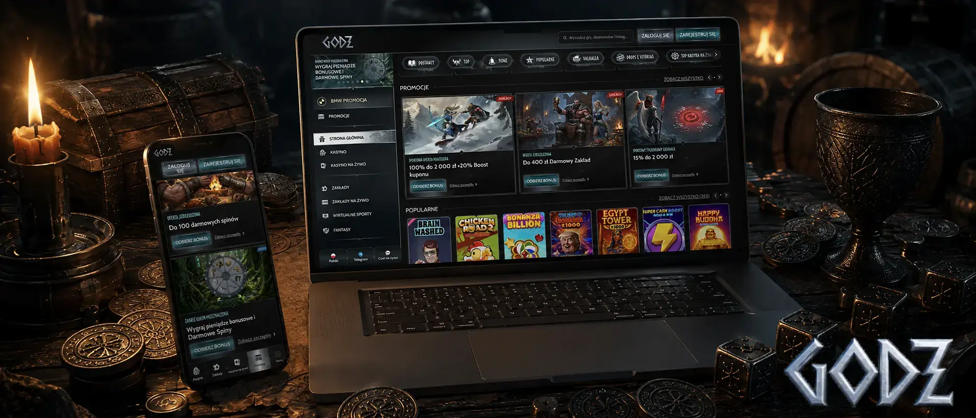 Gry kasynowe w Godz Casino